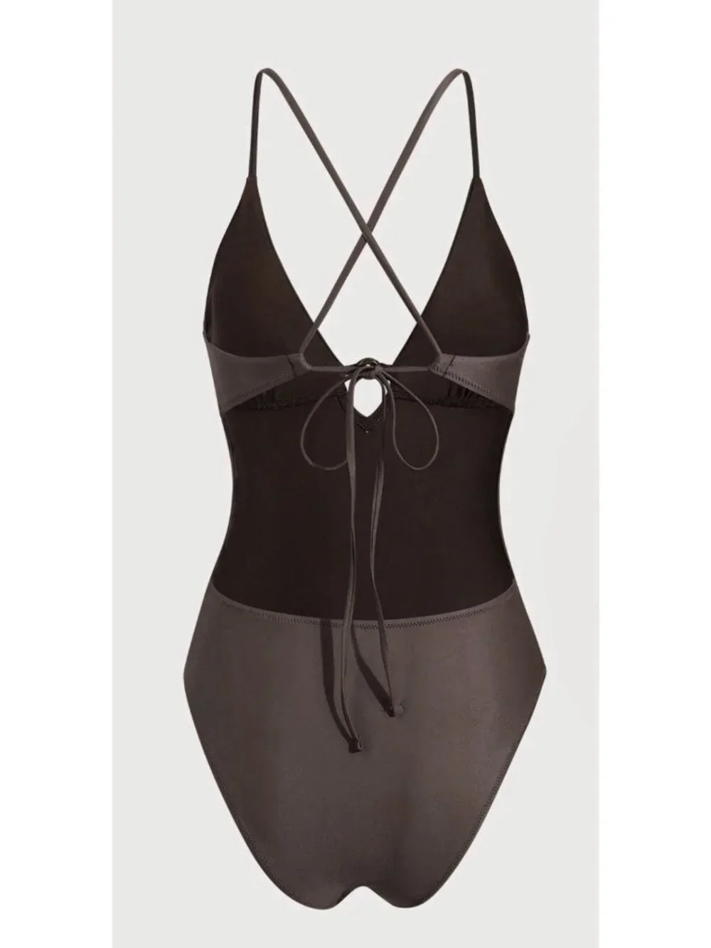 Berlook One Piece Swimsuit Coffee Brown S Small Strappy Back Econyl NEW $85